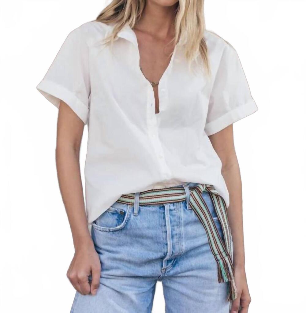 NEW DYLAN short sleeve roll up sleeve shirt in white